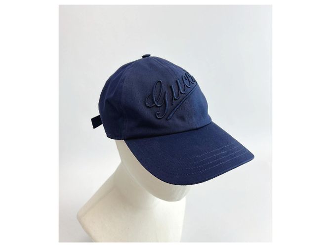 Cappellino da baseball Gucci in cotone blu navy - vista 2