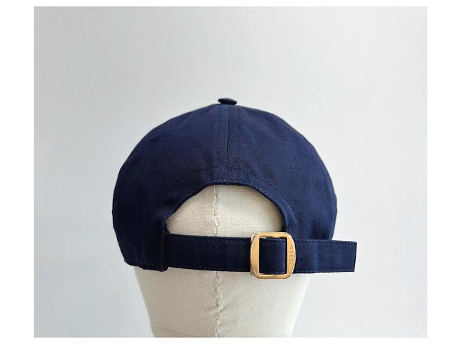 Cappellino da baseball Gucci in cotone blu navy - vista 9