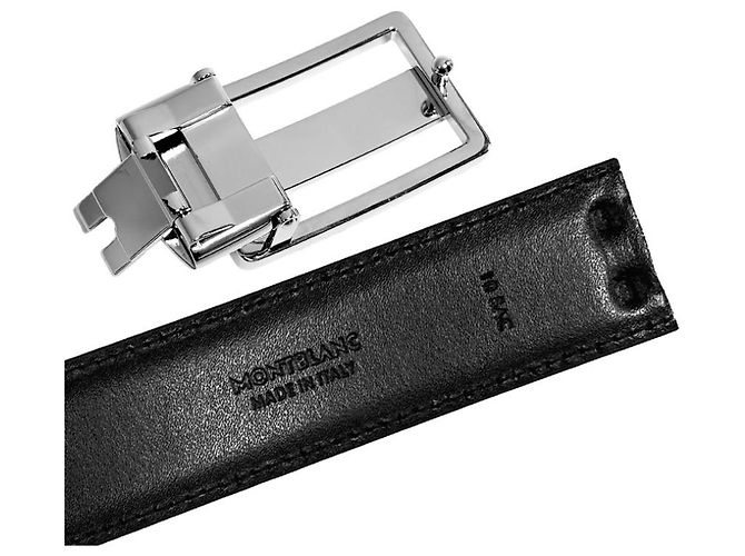 Montblanc Belt Saffiano Reversible Black Square Buckle - view 15