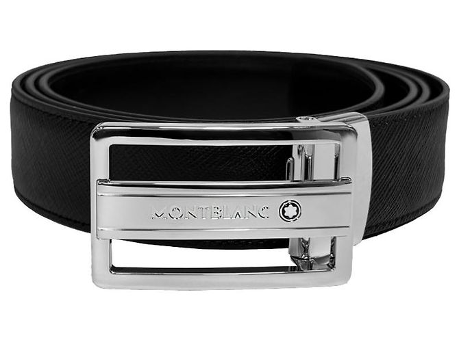Montblanc Belt Saffiano Reversible Black Square Buckle - view 8