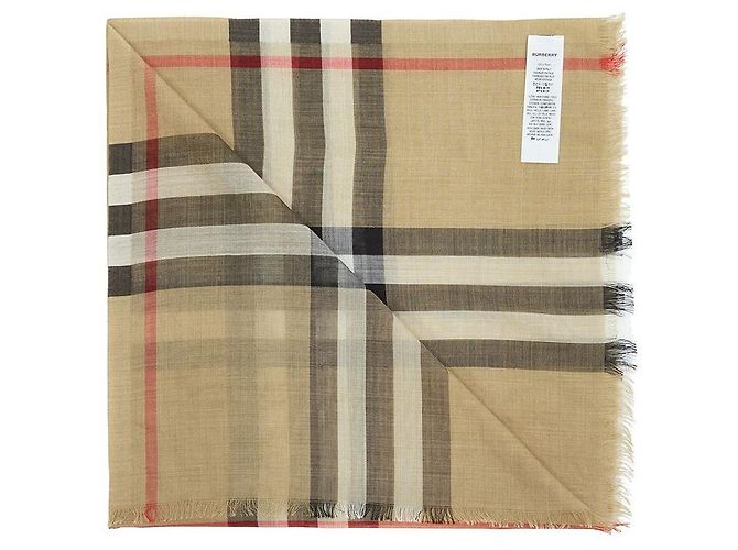 Burberry [Limited Pieces] Sciarpa in lana e seta a quadri MU GNT CHK GAUZE - vista 4
