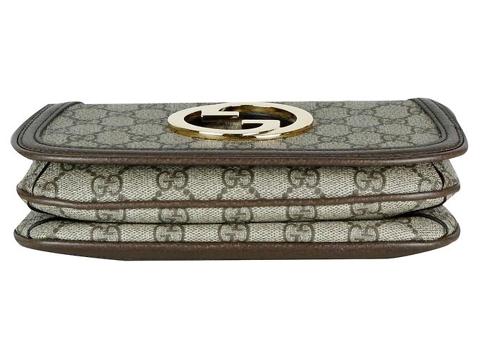 Borsa a tracolla Gucci Blondi in pelle marrone mini - vista 4