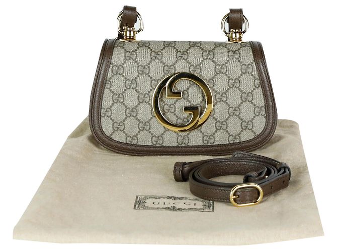 Borsa a tracolla Gucci Blondi in pelle marrone mini - vista 6