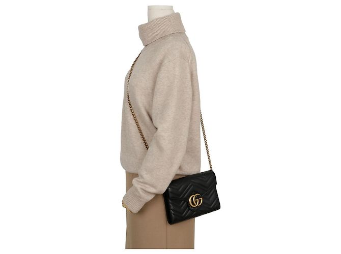 Gucci Mini Borsa GG Marmont Matelassé Black - vista 13
