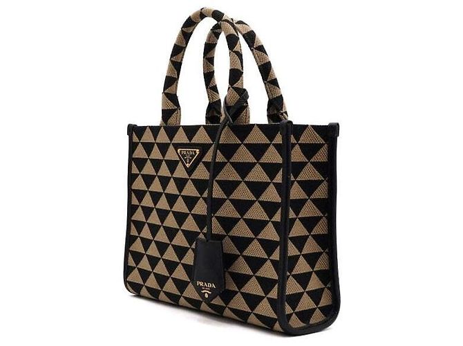 Prada Borsa Tote e Borsa a Tracolla in Jacquard Symbol Fabric - vista 2