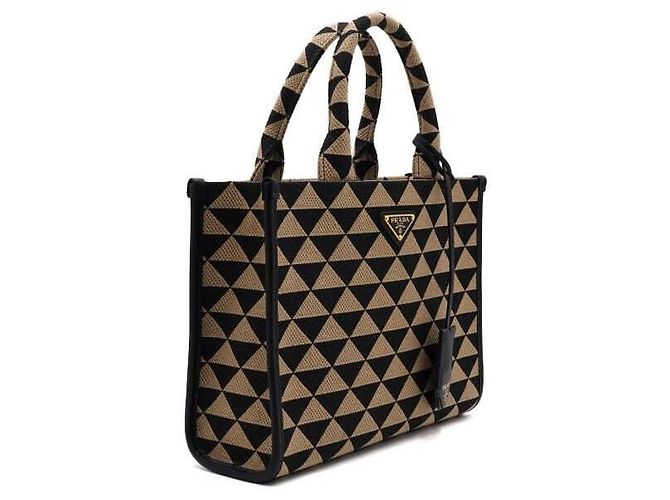 Prada Borsa Tote e Borsa a Tracolla in Jacquard Symbol Fabric - vista 3