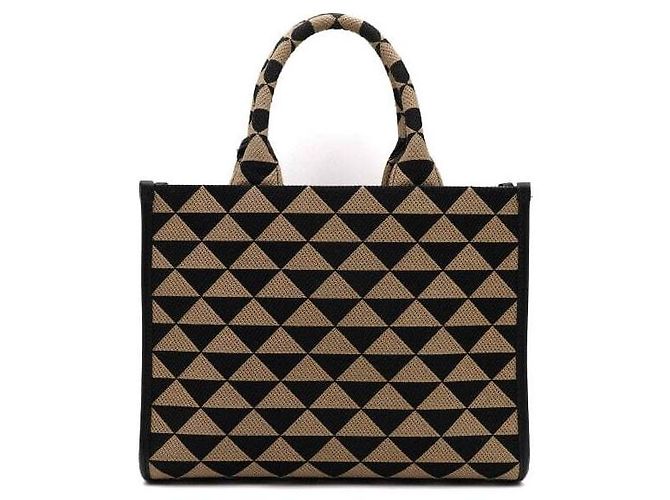 Prada Borsa Tote e Borsa a Tracolla in Jacquard Symbol Fabric - vista 4