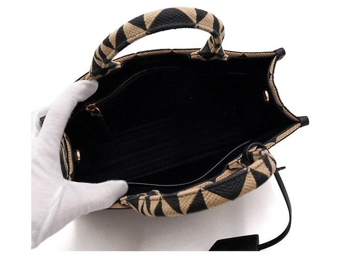 Prada Borsa Tote e Borsa a Tracolla in Jacquard Symbol Fabric - vista 5