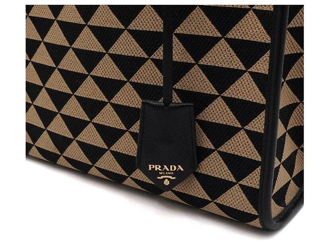 Prada Borsa Tote e Borsa a Tracolla in Jacquard Symbol Fabric - vista 8