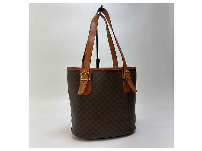 Borsa a secchiello Céline Macadam marrone pelle - vista 10