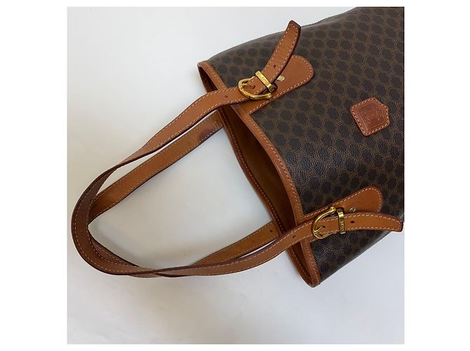 Borsa a secchiello Céline Macadam marrone pelle - vista 12