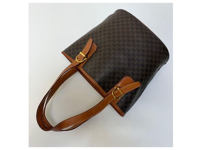 Borsa a secchiello Céline Macadam marrone pelle - vista 13