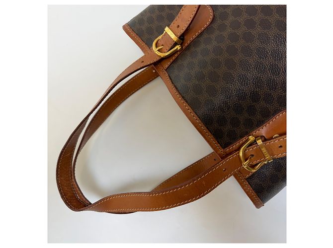 Borsa a secchiello Céline Macadam marrone pelle - vista 14