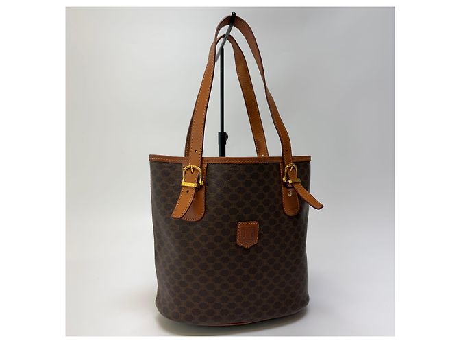Borsa a secchiello Céline Macadam marrone pelle - vista 3