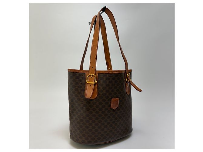 Borsa a secchiello Céline Macadam marrone pelle - vista 4