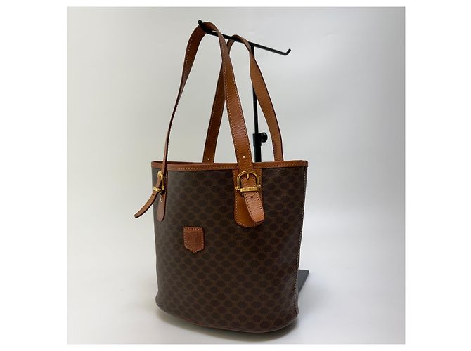 Borsa a secchiello Céline Macadam marrone pelle - vista 5