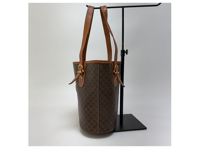 Borsa a secchiello Céline Macadam marrone pelle - vista 6