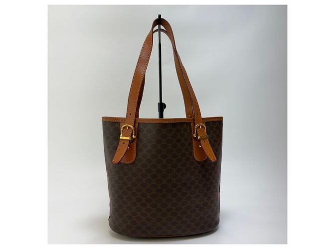 Borsa a secchiello Céline Macadam marrone pelle - vista 8