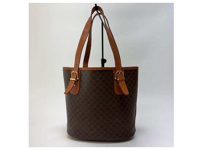 Borsa a secchiello Céline Macadam marrone pelle - vista 9