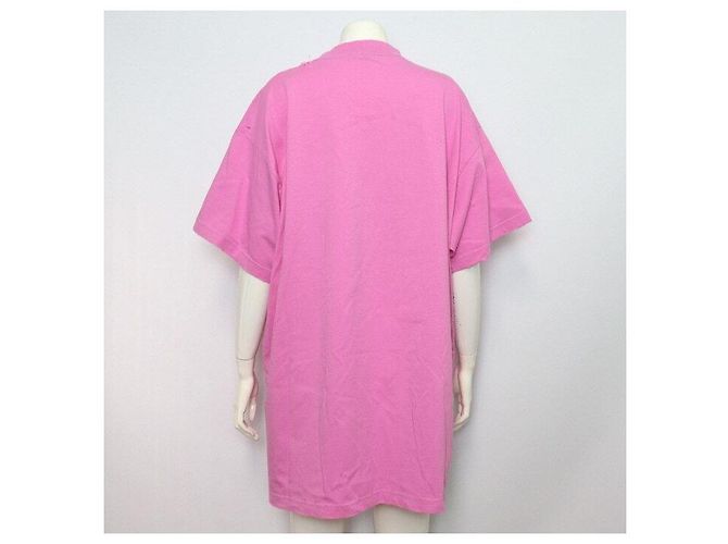 Balenciaga Camiseta de algodón con estampado de logo oversized para mujer - vista 4