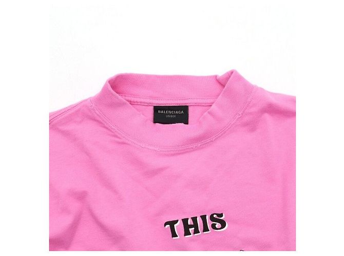 Balenciaga Camiseta de algodón con estampado de logo oversized para mujer - vista 5