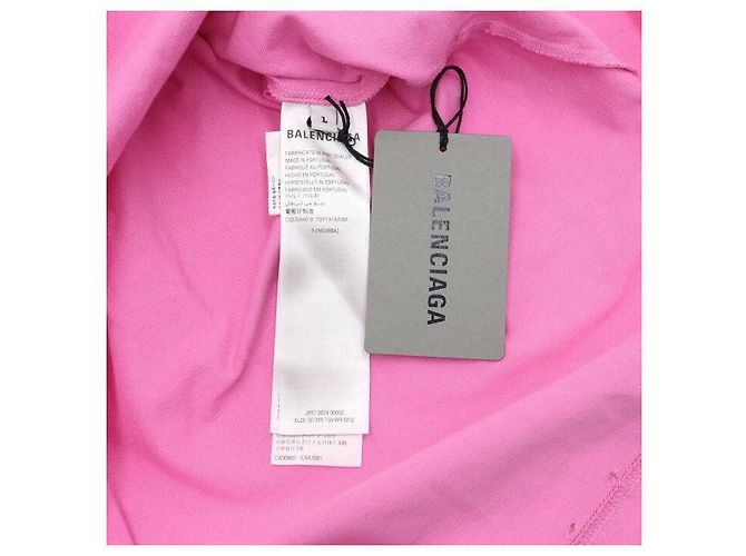 Balenciaga Camiseta de algodón con estampado de logo oversized para mujer - vista 7