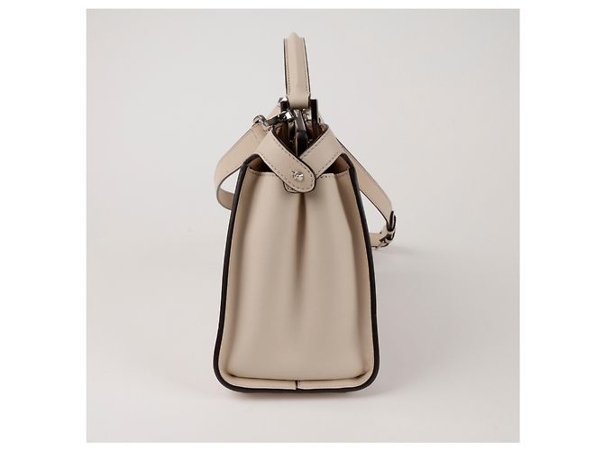 Fendi Borsa a spalla Medium Peekaboo Iconic Essential Tote Ivory Silver Tone - vista 3