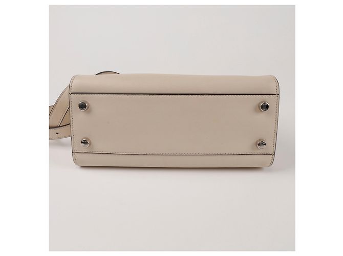 Fendi Borsa a spalla Medium Peekaboo Iconic Essential Tote Ivory Silver Tone - vista 6
