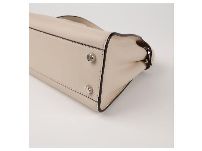 Fendi Borsa a spalla Medium Peekaboo Iconic Essential Tote Ivory Silver Tone - vista 8