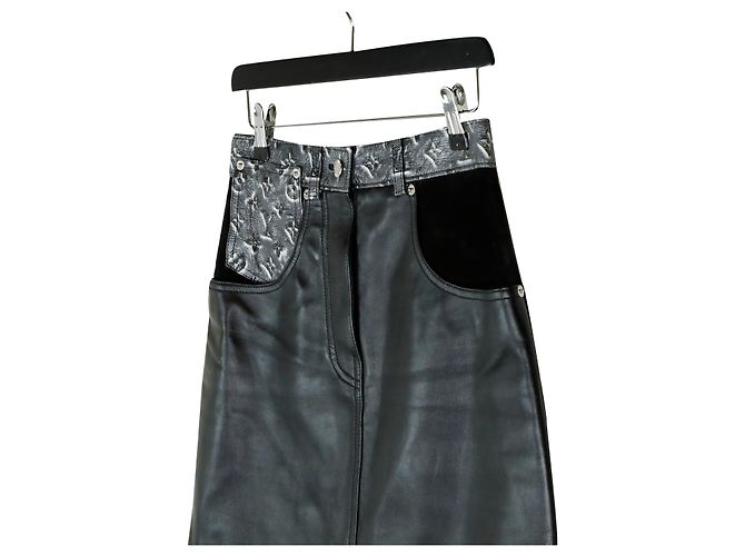 Louis Vuitton Gonna in pelle Monogram - vista 2