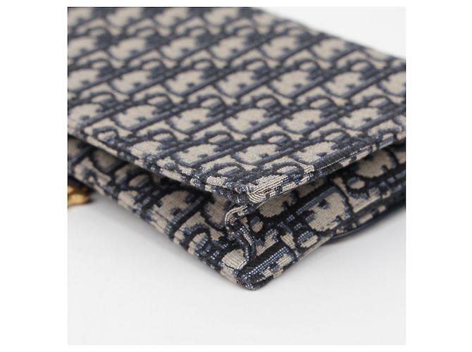 Dior Borsa Saddle Pouch Oblique Jacquard con Catena Blu - vista 13