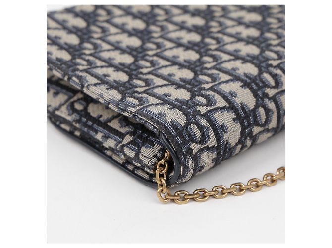 Dior Borsa Saddle Pouch Oblique Jacquard con Catena Blu - vista 14