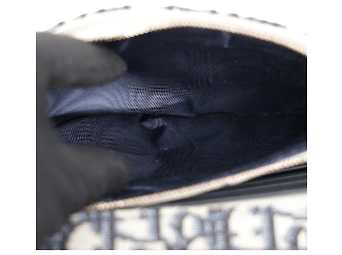 Dior Borsa Saddle Pouch Oblique Jacquard con Catena Blu - vista 18