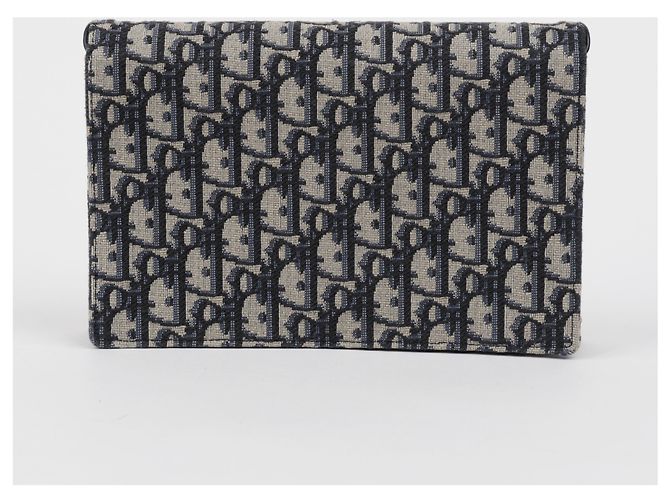 Dior Borsa Saddle Pouch Oblique Jacquard con Catena Blu - vista 4