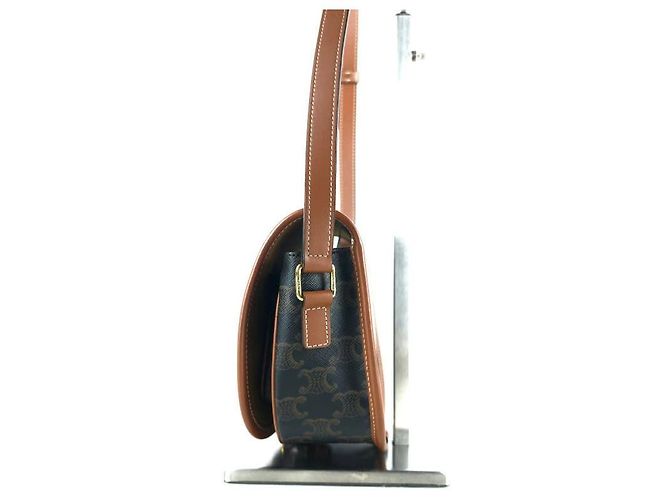 Céline Borsa a tracolla Triomphe Canvas Polco - vista 2