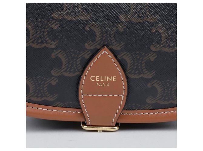 Céline Borsa Triope Canvas Medium Polko Beige - vista 2