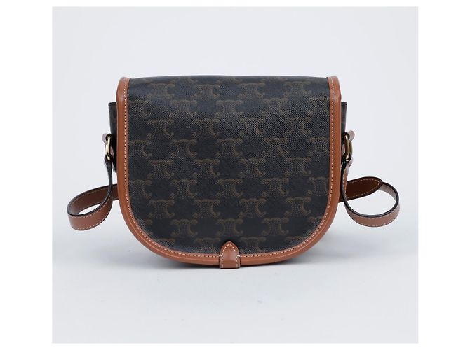 Céline Borsa Triope Canvas Medium Polko Beige - vista 3