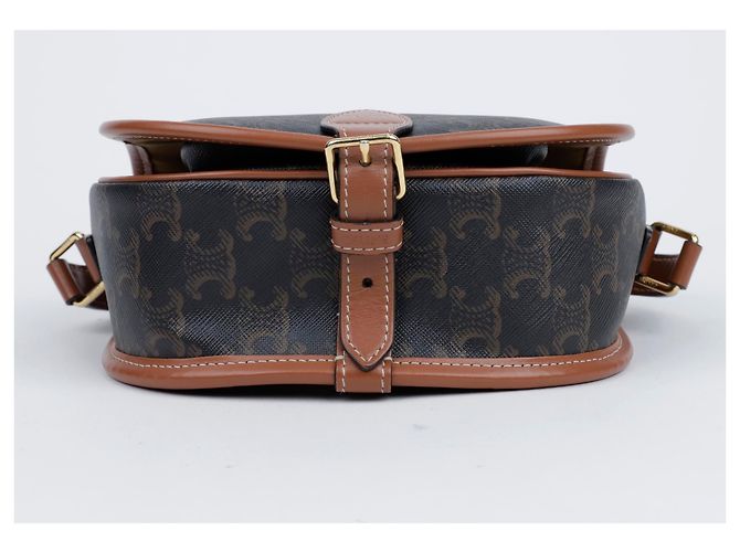 Céline Borsa Triope Canvas Medium Polko Beige - vista 6