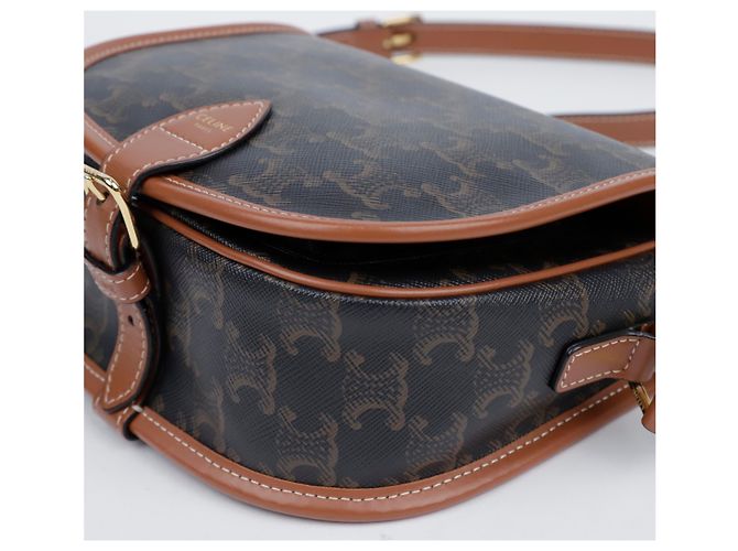 Céline Borsa Triope Canvas Medium Polko Beige - vista 7