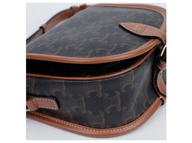 Céline Borsa Triope Canvas Medium Polko Beige - vista 8