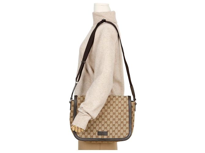 Gucci Borsa a tracolla messenger in tela GG - vista 12