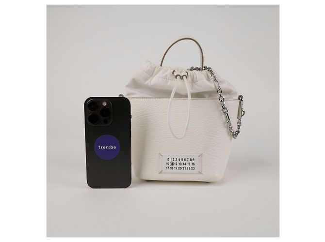 Maison Martin Margiela Mini borsa a secchiello da donna Bianco - vista 11