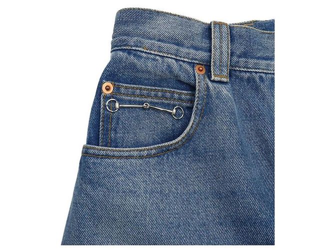 Gucci Vaqueros rectos de denim Horsebit para mujer - vista 9