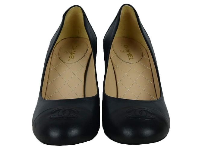 Décolleté Chanel in pelle nera - vista 5