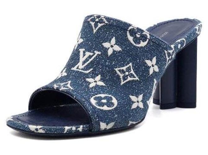 Louis Vuitton Mules e sandali slide in denim monogram per donna - vista 2