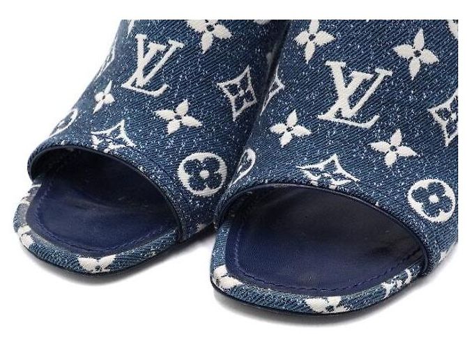 Louis Vuitton Mules e sandali slide in denim monogram per donna - vista 5