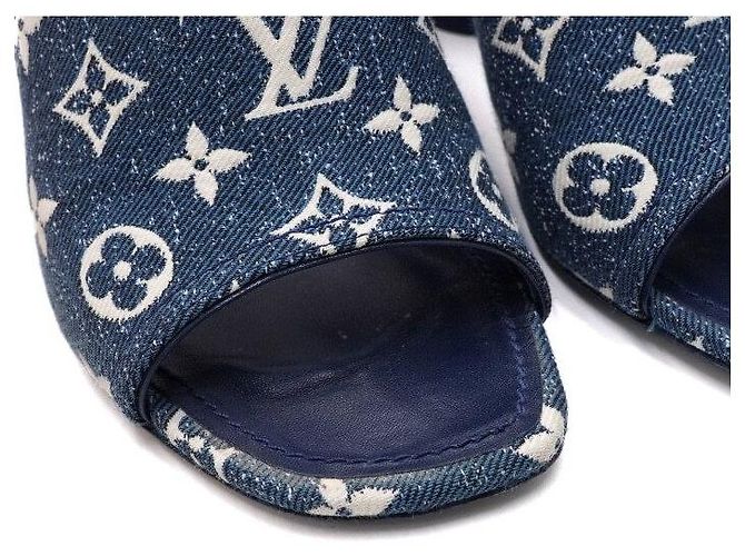 Louis Vuitton Mules e sandali slide in denim monogram per donna - vista 7