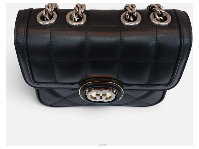 Gucci Borsa a spalla mini con catena intrecciata - vista 6