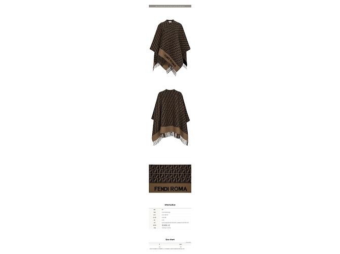 Fendi Mantella in lana e cashmere FF marrone - vista 2