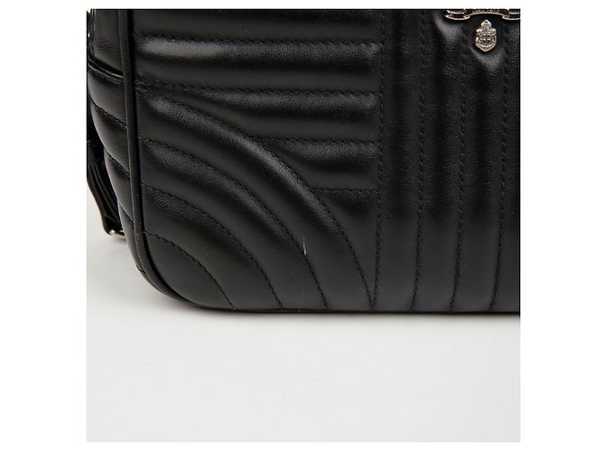 Prada Borsa a tracolla in pelle con logo in metallo Diagram e catena Nero - vista 3